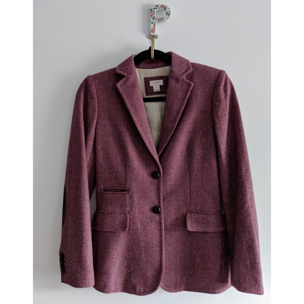 J. CREW Fully Lined Pink Wool Tweed Blazer
